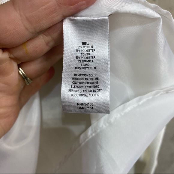 J Howard white ivory beige lace overlay fit and flare short sleeve dress - Picture 5 of 6